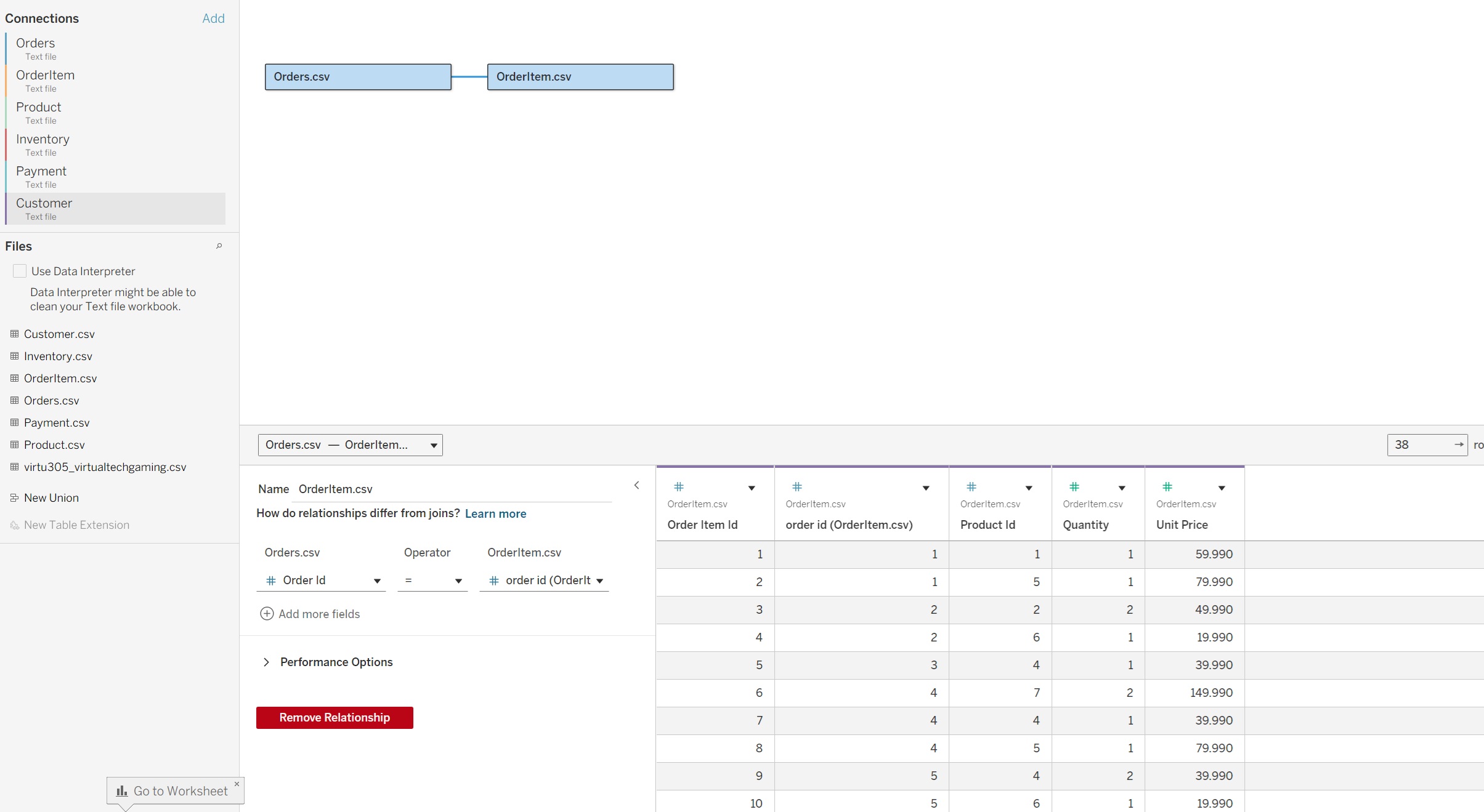Tableau Relationships